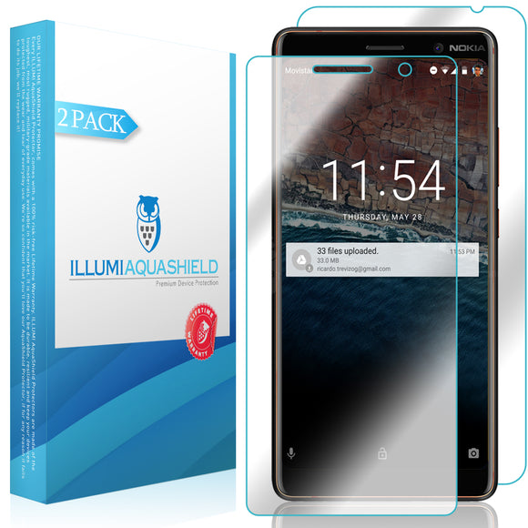 Nokia 7 Plus [2-Pack] ILLUMI AquaShield Front + Back Protector