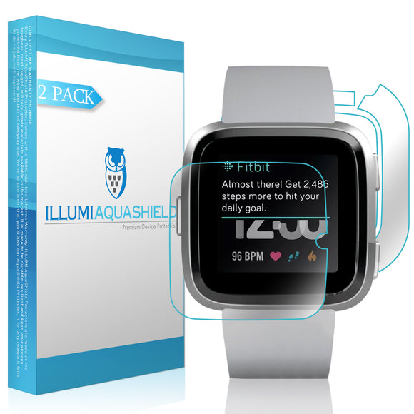 Fitbit Versa ILLUMI AquaShield Front + Back Protector [2-Pack]