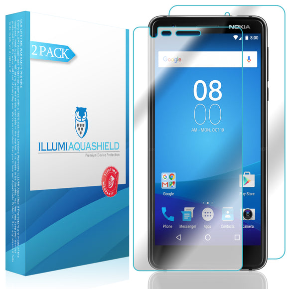 Nokia 3.1 [2-Pack] ILLUMI AquaShield Front + Back Protector