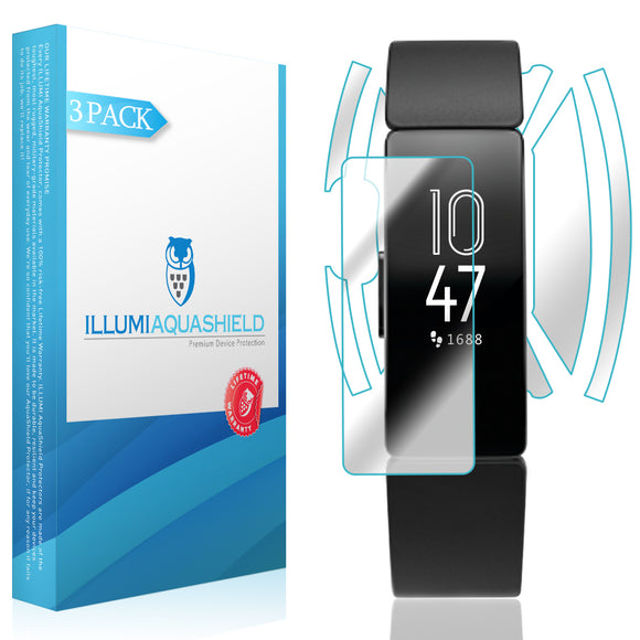 Fitbit Inspire ILLUMI AquaShield Front + Back Protector [3-Pack]