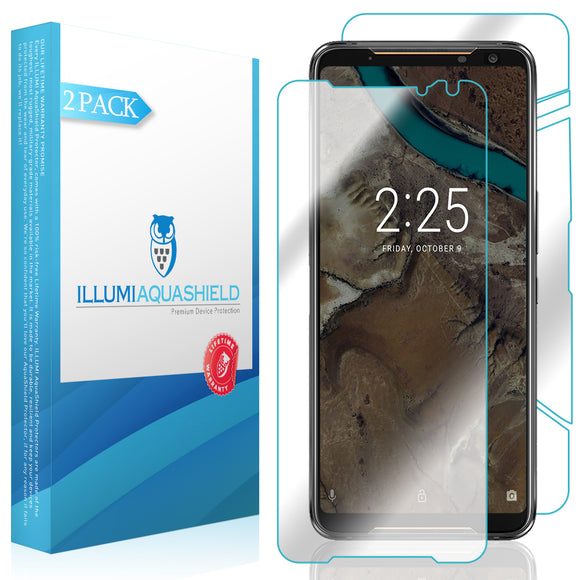 ASUS ROG Phone 2 [2019] [2-Pack] ILLUMI AquaShield Front + Back Protector