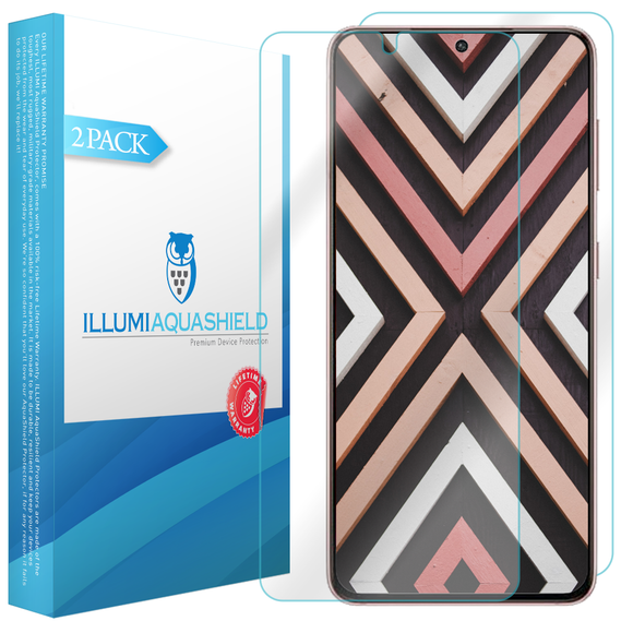 Samsung Galaxy S21 Plus [6.7 inch, S21+] [2-Pack] ILLUMI AquaShield Front + Back Protector [Compatible with Fingerprint Scanner]