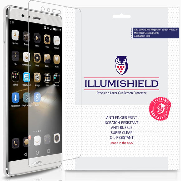 Huawei P9 (3-Pack), iLLumiShield - Japanese Ultra Clear HD Film with Anti-Bubble and Anti-Fingerprint - High Quality Invisible Shield - Lifetime Warranty Cell Phone Screen Protector