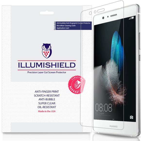 Huawei P9 Lite (3-Pack), iLLumiShield - Japanese Ultra Clear HD Film with Anti-Bubble and Anti-Fingerprint - High Quality Invisible Shield - Lifetime Warranty Cell Phone Screen Protector