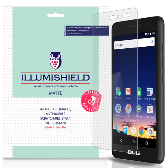 BLU Studio J8M LTE [3-Pack] iLLumiShield Matte Anti-Glare Screen Protector