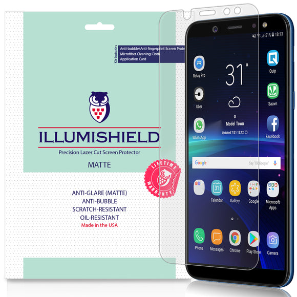Galaxy A6 (2018) [3-Pack] iLLumiShield Matte Anti-Glare Screen Protector