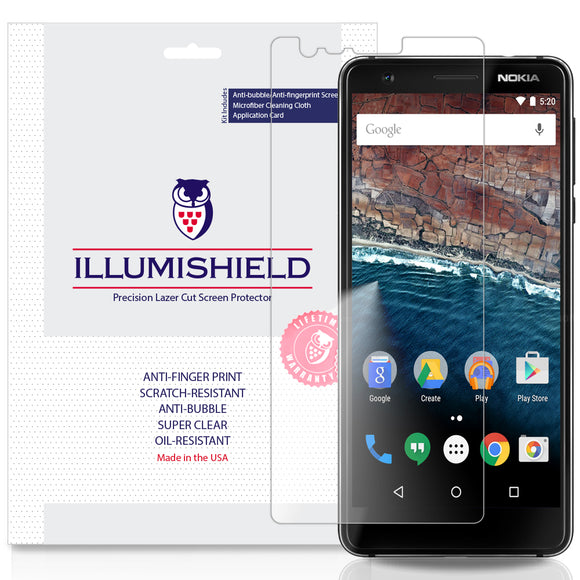 Nokia 3.1 [3-Pack] iLLumiShield Clear Screen Protector