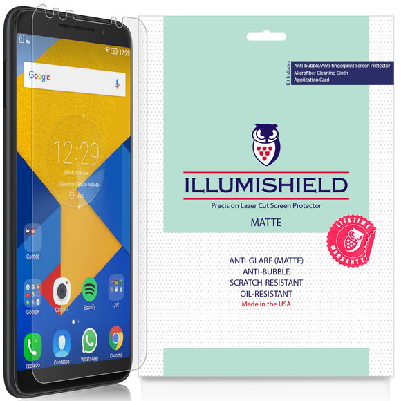 T-Mobile Revvl 2 [3-Pack] iLLumiShield Matte Anti-Glare Screen Protector