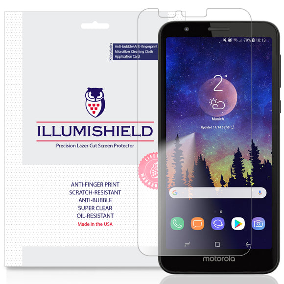Motorola Moto E6 [3-Pack] iLLumiShield Clear Screen Protector