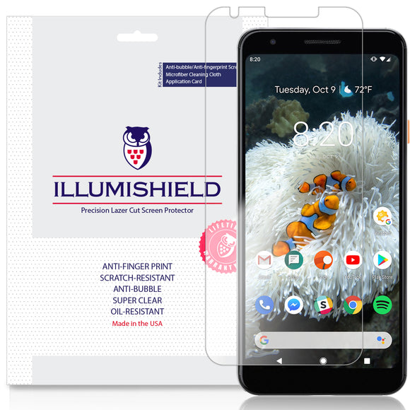 Google Pixel 3a [3-Pack](Case Friendly)  iLLumiShield Clear Screen Protector