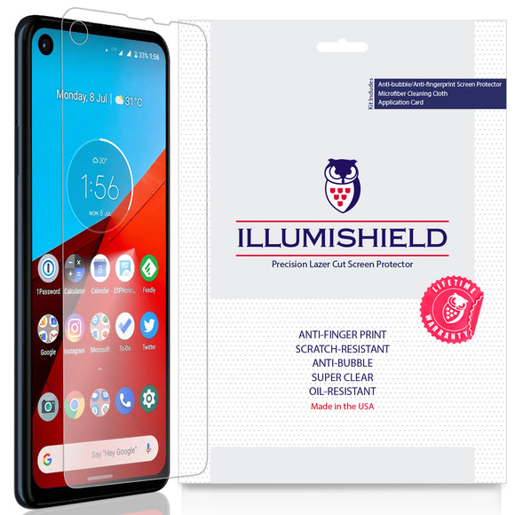 Motorola One Action [3-Pack] iLLumiShield Clear Screen Protector
